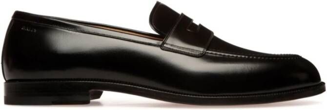 Bally Zwarte leren platte schoenen