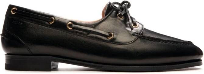 Bally Zwarte Leren Veterschoenen