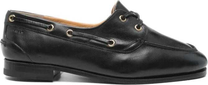 Bally Zwarte Leren Veterschoenen