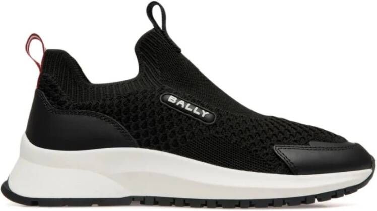 Bally Zwarte Mesh Logo-Appliqué Sneakers Black Heren
