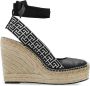 Balmain Alex Monogram wedge espadrilles Black Dames - Thumbnail 1