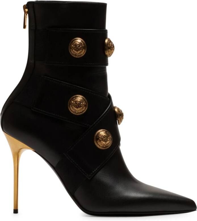 Balmain Alma leather ankle boots Zwart Dames