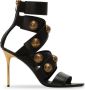 Balmain Alma leather sandals Zwart Dames - Thumbnail 1