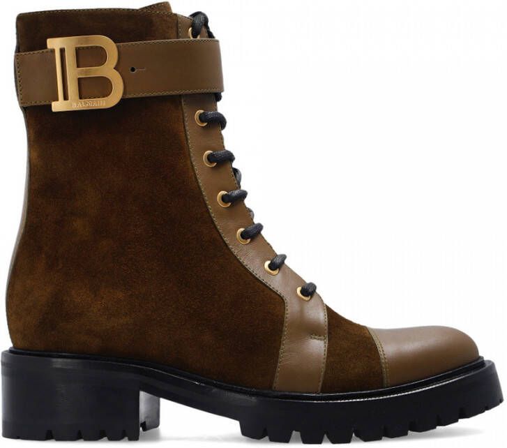 Balmain Ankle boots with logo Bruin Dames