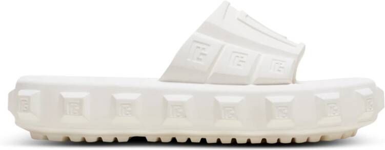 Balmain Ari slippers met logo-reliëf Wit