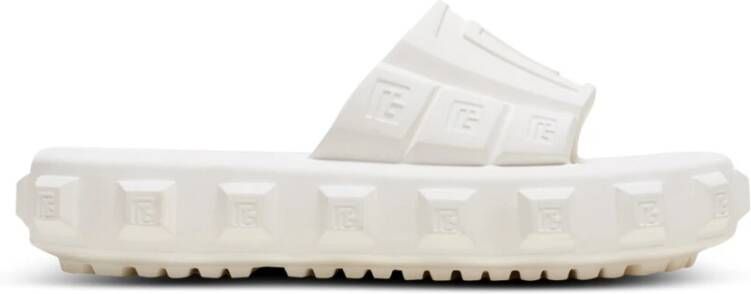 Balmain Ari slippers met logo-reliëf Wit