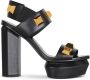 Balmain Ava leather platform sandals Zwart Dames - Thumbnail 1