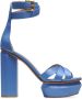Balmain Ava satijnen platform sandalen Blauw Dames - Thumbnail 1