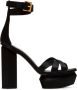 Balmain Zwarte Satijnen Sandalen met Gouden Gesp Black Dames - Thumbnail 1