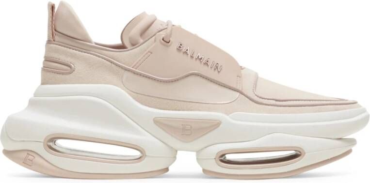 Balmain Beige Casual Lage Rubberen Sneakers Beige Dames