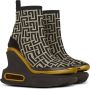 Balmain B-Bold mesh wedge trainers met monogram Multicolor Dames - Thumbnail 1