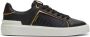 Balmain B-Court gemonogrammeerde nylon en leren trainers Zwart Dames - Thumbnail 1