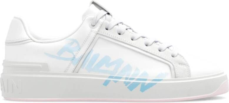 Balmain Leren sneakers met XL handtekening White Dames