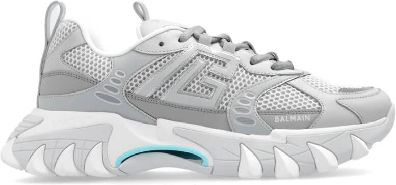 Balmain B-East PB trainers van technische materialen en mesh. Gray Heren