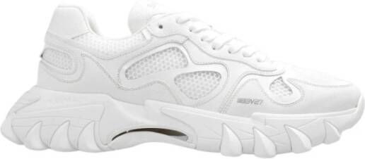 Balmain Witte Sneakers met Zilveren Logo Borduursel White Heren