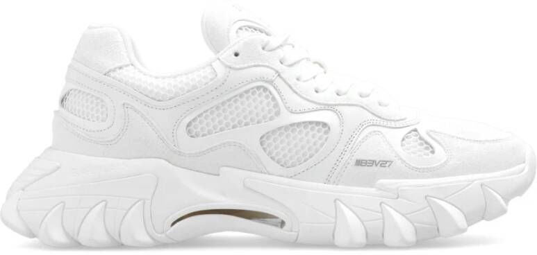 Balmain Leren sneakers met mesh inzetstukken White Heren - Foto 3