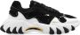 Balmain B-East trainer in leather suede and mesh Zwart Dames - Thumbnail 1