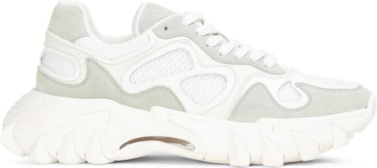 Balmain B-East trainer van leer suède en mesh. White Dames