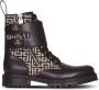 Balmain Bicolor smooth and monogram jacquard Phil Ranger ankle boots Zwart Heren - Thumbnail 1
