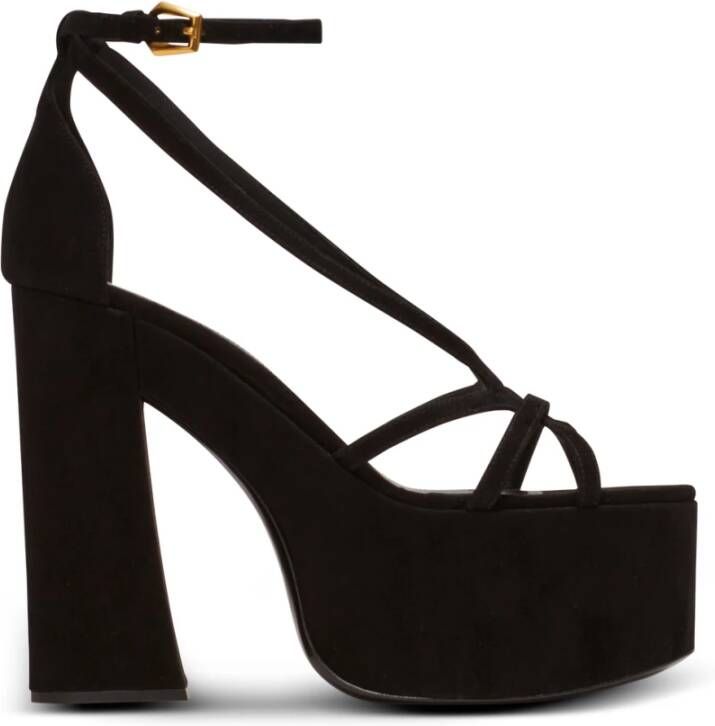 Balmain Cam suède plateau sandalen Black Dames