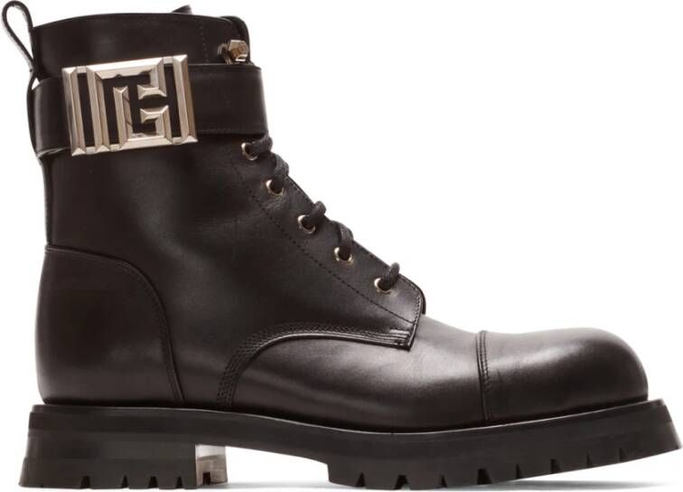 Balmain Charlie leren combat boots Zwart - Foto 1