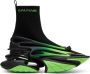 Balmain Unicorn high-top trainers in mesh and leather Groen Heren - Thumbnail 1