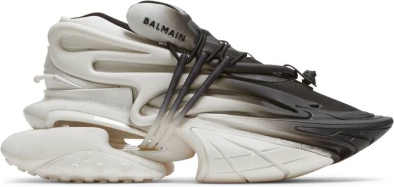 Balmain Unicorn low-top trainers in neoprene and leather Wit Heren