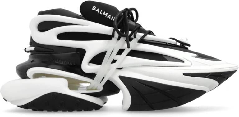 Balmain Zwarte Platform Sneakers met Leeuwenkop Kliksluitingen Zwart Heren
