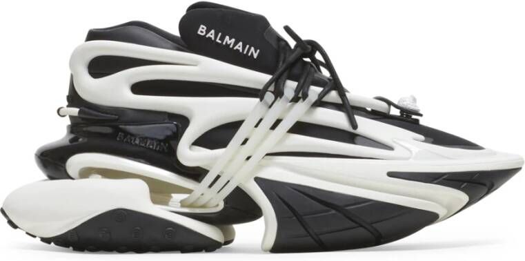 Balmain Unicorn trainers in two-tone neoprene and leather Black Dames