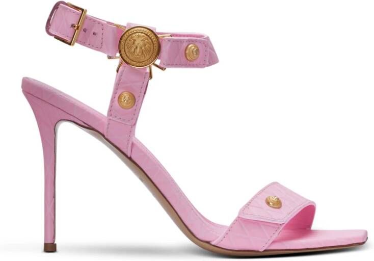 Balmain Gehakte Eva sandalen in kalfsleer Pink Dames