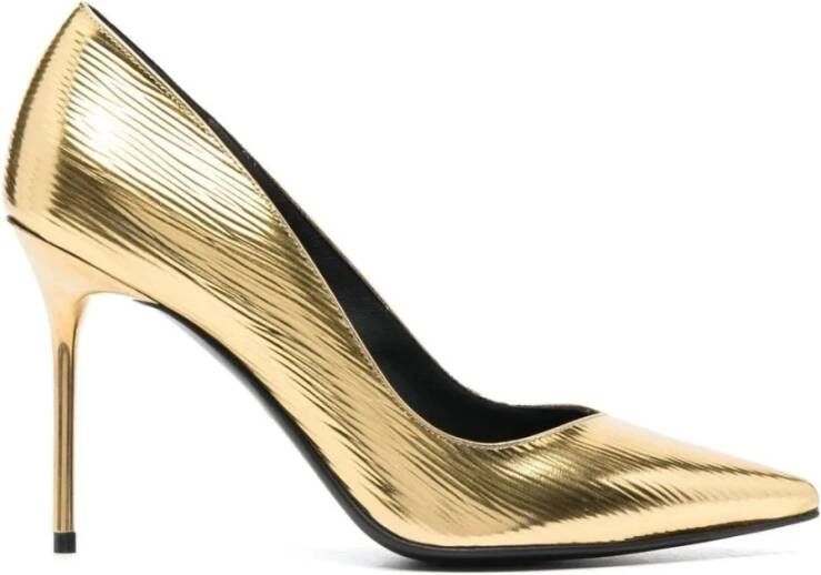 Balmain Gouden Gesloten Hoge Hakken Pumps Yellow Dames
