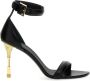 Balmain Goudkleurige Leren Sandalen Black Dames - Thumbnail 12