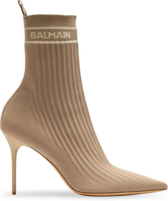 Balmain Heeled Boots Beige Dames