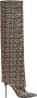 Balmain Ariel leren laarzen met monogram Black Dames - Thumbnail 1