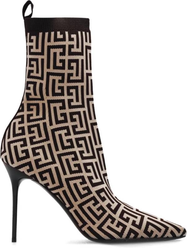 Balmain Hoge enkellaarsjes met hak Skye Beige Dames
