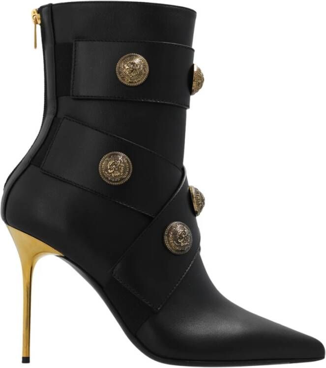 Balmain Alma leather ankle boots Black Dames