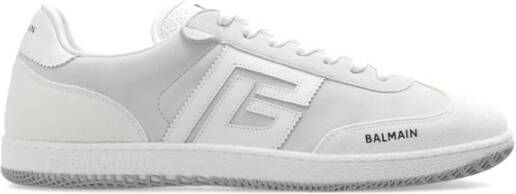 Balmain Zwaan trainers in kalfsleer en suède White Heren