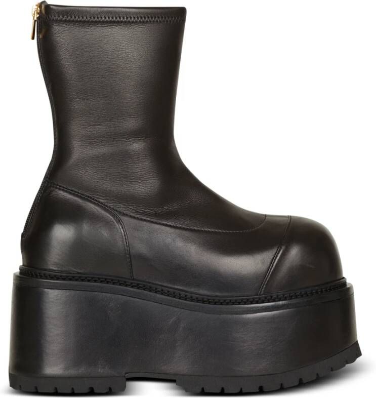 Balmain Leren platform laarzen Black Dames