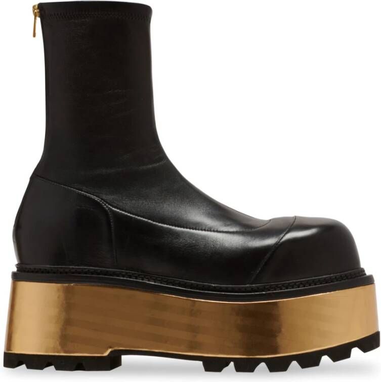 Balmain Leren platform laarzen Black Dames