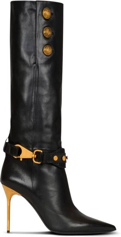 Balmain Leather Robin boots Black Dames