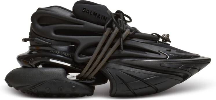 Balmain Leather Unicorn low-top sneakers Zwart Dames