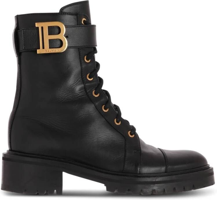 Balmain Ranger leren combat boots Zwart - Foto 1