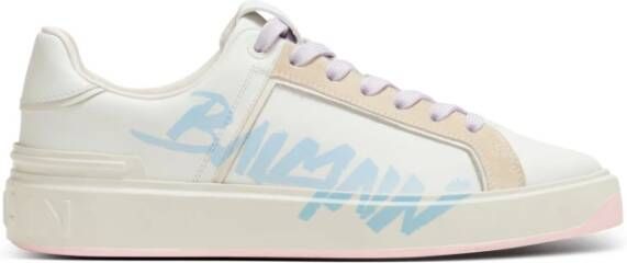 Balmain Leren sneakers met XL handtekening White Dames