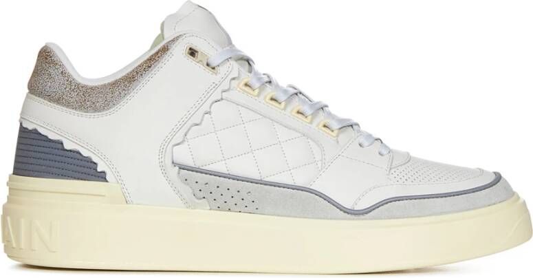 Balmain Luxe Witte Leren Sneakers White Heren