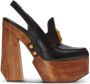 Balmain Mocassin met plateauzool Bonnie van leer en hout Zwart Dames - Thumbnail 1