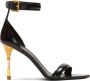 Balmain Goudkleurige Leren Sandalen Black Dames - Thumbnail 5