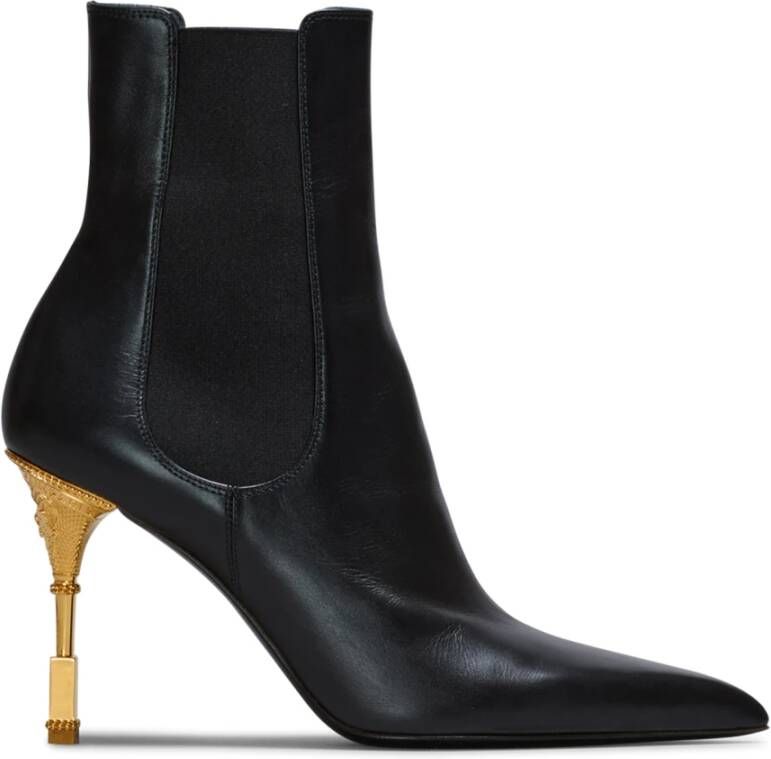 Balmain Moneta leather ankle boots Zwart Dames