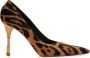 Balmain Moneta leopard print leather stilettos Brown Dames - Thumbnail 1