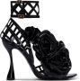 Balmain Patentleren Eden sandalen met open grid en bloemen Black Dames - Thumbnail 1