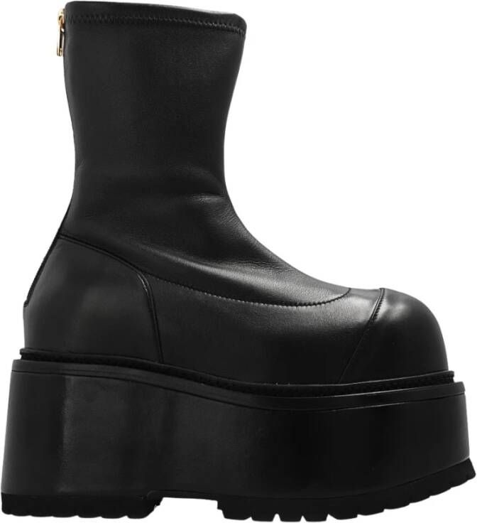 Balmain Leren platform laarzen Black Dames